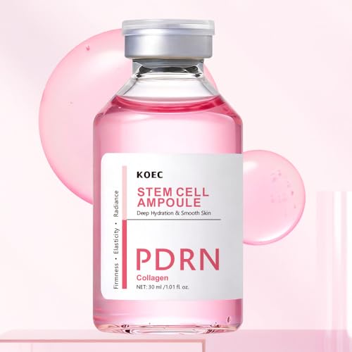 Image of KOEC PDRN Pink Peptide Serum with Stem Cell,Face Lifting Pink Facial Ampoule,Intensive Glowing & Boosting & Hydrating,Non-Greasy,Gentle Formula 1.01 Fl Oz / 30ML Gift for Women