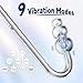 Vibrating Anal Hook Anal Plug, 3 Balls Anal Vibrator Anal Trainer Butt Plug with 9 Vibration Modes, Metal Anal Dilator Vagina Hook G Spot Stimulator SM Sex Toys for Beginners Gay Women Couples