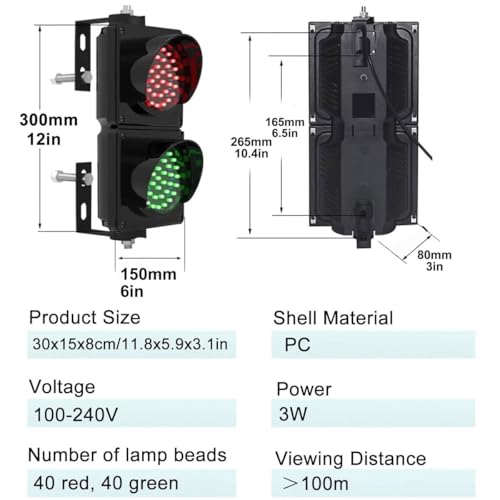 Semáforo LED de 200mm con luz roja y verde de parada y arranque IP67 8