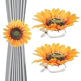 Embrasses de rideaux tournesol : les embrasses de rideaux sont faciles à utiliser, pour obtenir l'effet de fixation du rideau, les clips d'embrasse de rideau tournesol