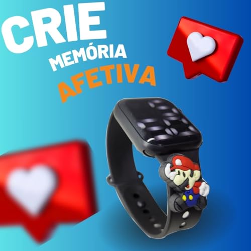 Relógio digital Infantil Mario Bros Resistente à Água