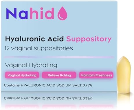 Nahid Vaginal Moisturizing Suppositories | 15 mg Hyaluronic Acid | Long-Lasting 72-Hour Hydration | pH-Balanced Formula for Vaginal Dryness | Menopause & Hormonal Changes | 12 Inserts | 1 Pack