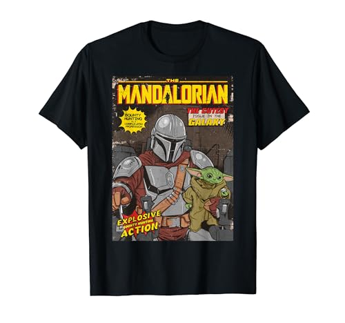 Star Wars Mandalorian & The Child Comic Book Cover Maglietta
