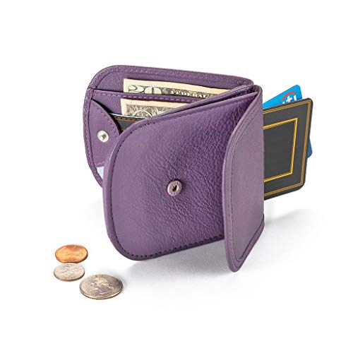 Taxi Wallet® TW03-PURRLE - Soft Leather - Compact, Front Pocket Folding Wallet - For Cards, Coins, Bills, ID (Men & Women) - Image 3