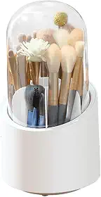 Organizador de Maquiagem 360º, Porta Maquiagem - Porta Pincel - Giratório à Prova de Poeira - Ideal para Penteadeiras, Banheiros e Salões - Organizador (7 Divisórias)