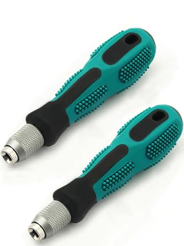 Bit Driver Handle 2 Pieces 1/4 inch Hex Quick Release Change Handle 6.35mm Hex Screwdriver Bit Holder Handle Set with Non-slip Handle Screwdriver Bit Holder