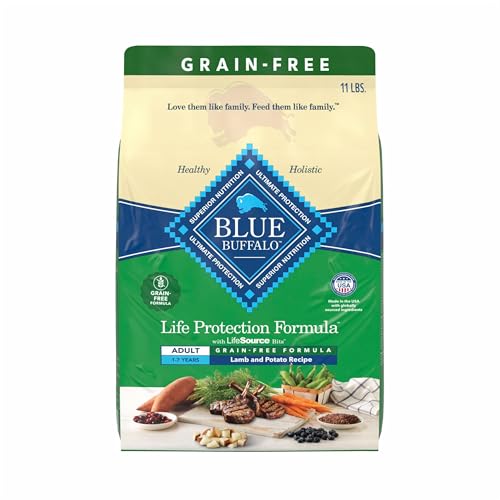 Blue Buffalo Life Protection Formula Natural Grain Free Adult Dry Dog Food with Lamb and Potatoes 11 lb. Bag