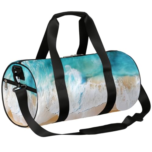 Borsone con scomparto per scarpe impermeabile motivo onde spiaggia estate viaggi fitness palestra fine settimana Waves Beach Estate
