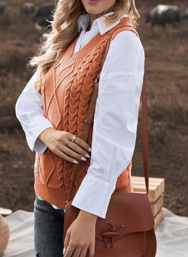 Image of EVALESS Oversized Sweater Vest for Women V Neck Sleeveless Solid Color Loose Pullover Sweater