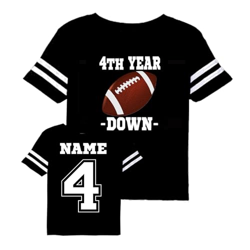 Personalized Custom Family Football Birthday Jersey Style Tshirts, 2nd Year Down, 3rd Year Down, 4th, 5th.+++ Multicolored4