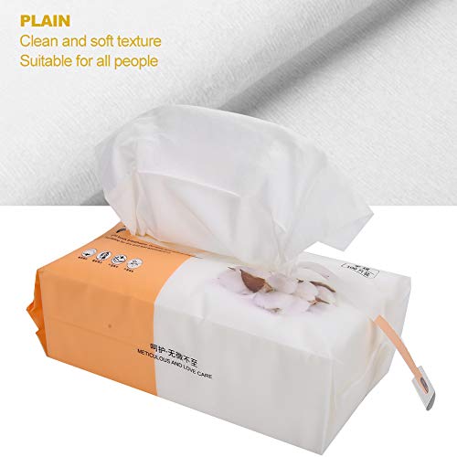 Tecido de remoção de maquiagem (liso), toalha de papel de limpeza facial de uso duplo seco e molhado