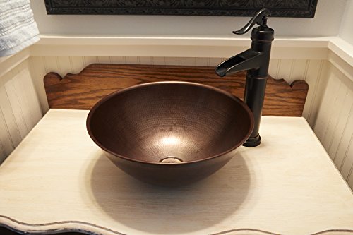 Sinkology Brv-1405Bc Hubble Handmade Pure Solid Vessel Sink, 14", Aged Copper #TOP3