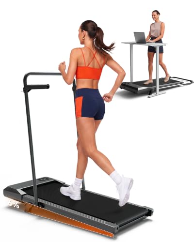 Image of Walking Pad with 6% Incline, 300LBS Capacity Under Desk Treadmill for Home Office, Quiet Portable Mini Treadmill with App & Remote Control, No Assembly, Slim Design for Small Spaces
