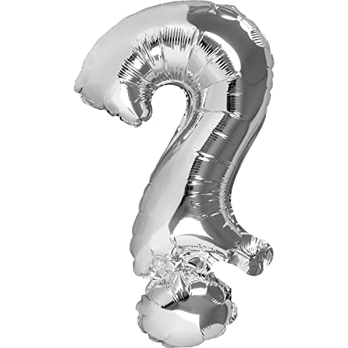 DekoRex Globo plateado de 40 cm para cumpleaños o bodas (Signo de Interrogación ?) Cover
