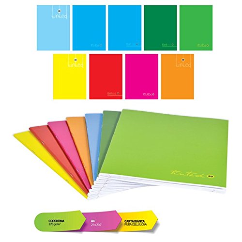 Confezione 10 maxi quaderni a4 righe con margine