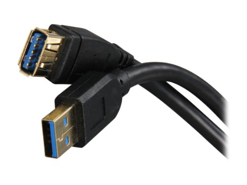 Rosewill 1.5 ft. USB3.0 A Male to A Female Extension Cable, Gold Plated, Black Model RCAB-11029