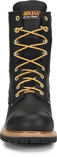 Image of Carolina 8 inch Waterproof Logger Boots for Men, EH-Rated Lineman Boots | EH-Rated Protection, Slip-Resistant Lug Sole, Waterproof Build, Triple-Rib Steel Shank, Welt Construction, Work Shoes for Men