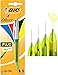 BIC 4 colores Fluo bolígrafos Retráctiles - Tinta Negra, Azul, Rojo y Amarillo Fluorescente, Blíster de 1 Unidad