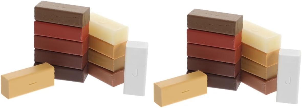 SOLUSTRE 2sets Wood Floor Scratch Remover Wax Repair Kit Colors for Laminate Hardwood and Veneer Quick Heating for Furniture Cabinets