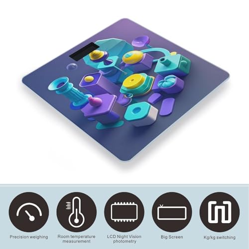 Báscula Digital de Baño Interesantes Formas con Pantalla LCD Grande miniatura 3