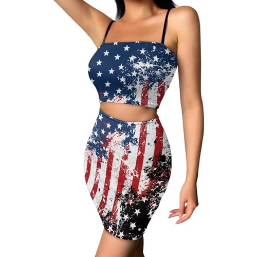 Image of 2025 Sexy Spaghetti Strap Crop Tops and Bodycon Skirt Casual 2 Piece Set S-4XL