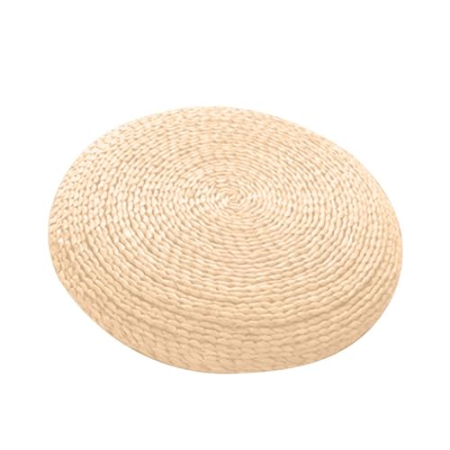 TITA-DONG Flaches Sitzkissen aus Stroh, Rundes Futon-Kissen aus...