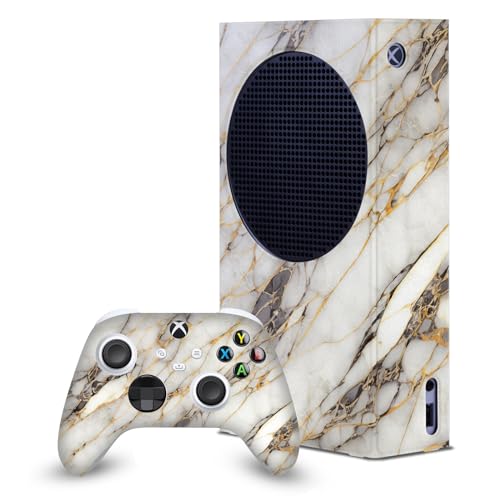 Ensemble de skins Xbox Series S design marbre chic avec dorures pour manette