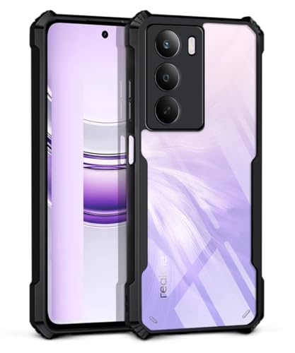 Image of SPAZY CASE Realme C75 5G Back Cover | Transparent Crystal Clear Hard PC Back Case with TPU Bumper, Drop Protection Case Cover for Realme C75 5G