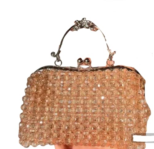 Sac à main vintage en perles de cristal, le cadeau d'exception or rose