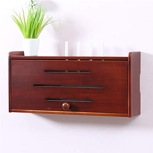 Schwimmend Fernseher Konsole Router Regal, An der Wand montiert DVD Set-Top Box, Streaming Medien Ausrüstung Regale,Teak_Medium