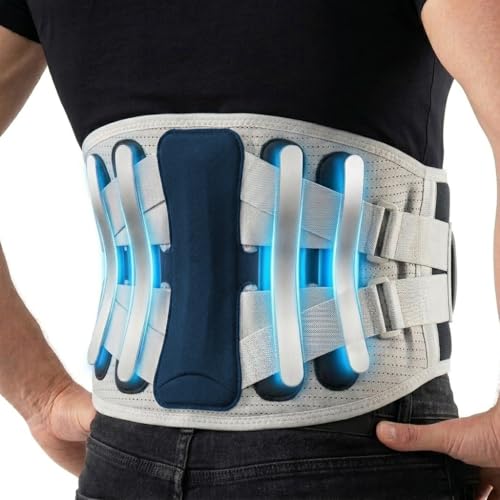 Back Brace for Lower Back Pain Relief from Herniated Disc Sciatica & Scoliosis Ergonomic Adjustable Breathable Lumbar Support Belt for Women & Men Wide Area Support with Enhanced 3D Support Strips