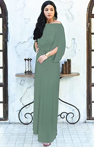 Image of KOH KOH Womens 2026 Flowy Formal Batwing Sleeve Evening Casual Gown