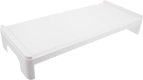 Mikikit Soporte ergonómico para monitor de computadora con espacio de almacenamiento, organizador de escritorio para el hogar, oficina, escuela,