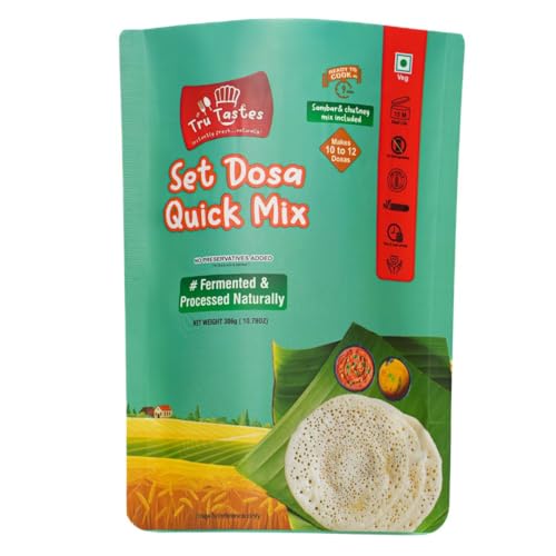 Image of Tru tastes Dosa Quick Mix - Breakfast Mix | Quick Breakfast | Instant Ready to Cook Mix | Ready-To-Make South Indian Breakfast (Set Dosa)