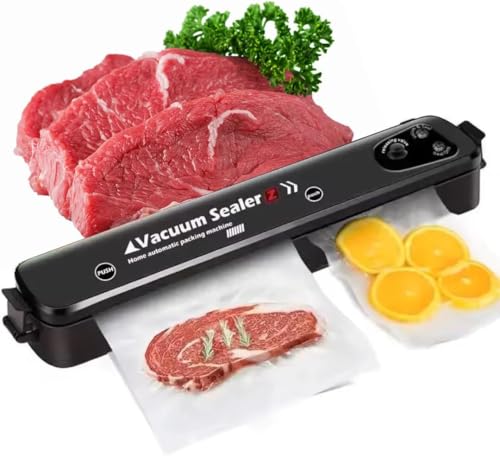 Seladora a Vácuo Doméstica Bivolt. Tenha a Conservação de Alimentos Pronlongada, Sabor Fresco e Saudável, Ideal para Carnes, Frutas, Legumes, Peixes, kit com 10 Saquinhos