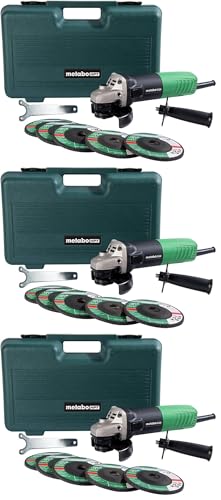 Image of Metabo HPT 4-1 /2-Inch Angle Grinder, Includes 5 Grinding Wheels & Hard Case, 6.2-Amp Motor, Compact & Lightweight, G12SR4 (Pack of 3)