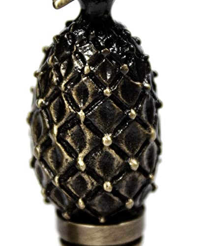 Image of Tall Pineapple Lamp Finial Antique Brass Metal 2.5 inchh