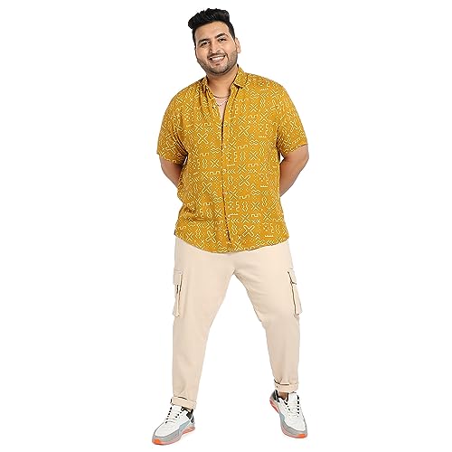 Image of Instafab Plus Men's Shirt for Casual Wear | Spread Collar | Plus-Size Fit | Long Sleeve | Button Closure | Cotton Shirt Crafted with Comfort Fit for Everyday Wear