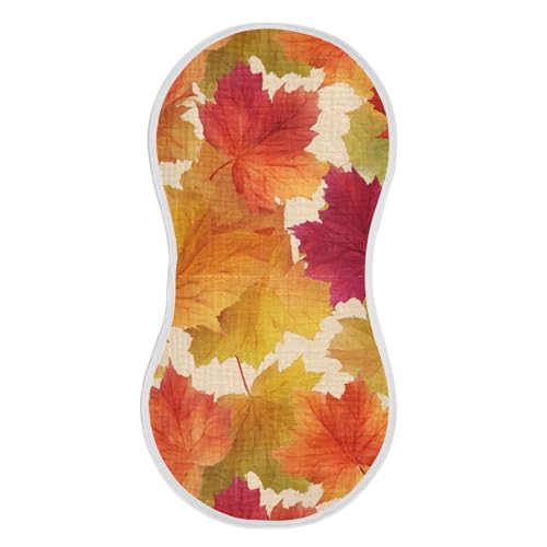 Maple Leaves Fall Burp Cloths Baby Boys Girls Absorbent Soft Cotton Burping Cloths Rags, 1 Pack