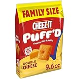 Cheez-It Puff'd Cheesy Baked Snacks, Puffed Snack Crackers, Kids Snacks, Double Cheese, 9.6oz Bag (1 Bag)