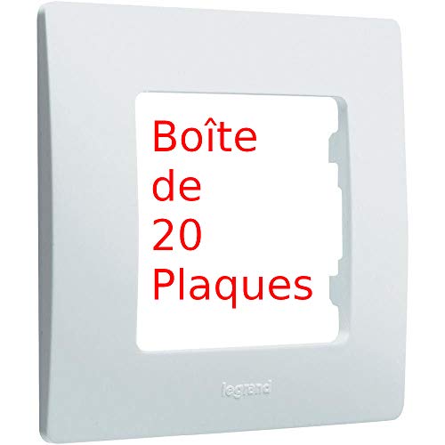 LEGRAND - Boîte de 20 Plaques - Niloé Plaque simple blanc Blanche Pur Eclat 1 Poste - 665001