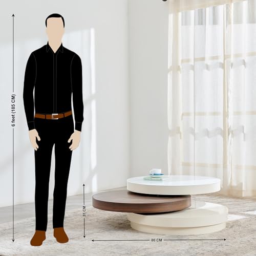 Image of Home Centre | Denver | Engineered Wood | Center Table | Coffee Table | White | 1 Year Warranty