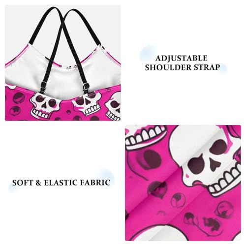 Skull Rose Red Girls One Piece Swimsuit Beach Swimwear 208502173