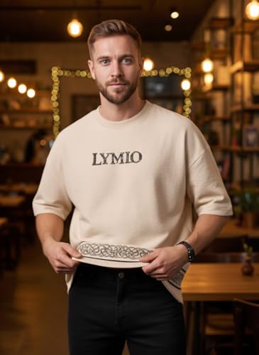 Image of Lymio Oversized T Shirt for Men || Round Neck T Shirt || Printed T Shirt (T-91-94)