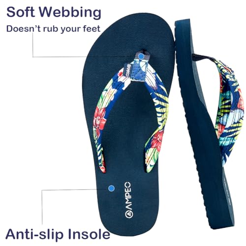 Ampeo Women's Arch Support Flip Flops Comfortable Casual Summer Beach Thong Sandals