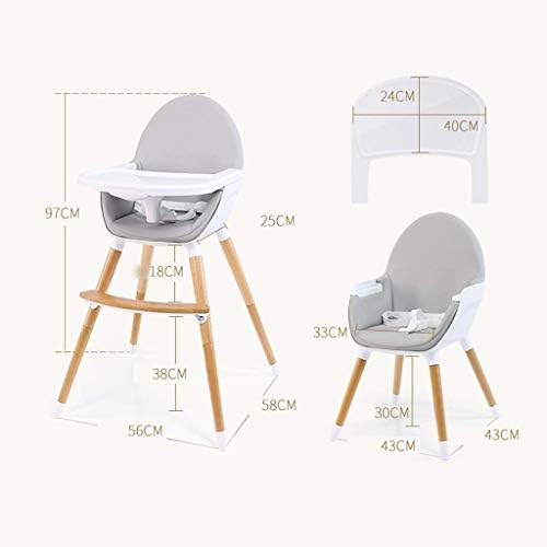 TONGSH Wooden High Chair 3 in 1 Convertible Modern Highchair Solution