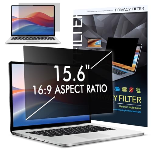 LAMA 15,6 Zoll Laptop Blickschutzfolie Blickschutzfilter Sichtschutzfolie Abnehmbarer Sichtschutz Displayschutz, Sichtschutzfilter Privacy Filter, Anti-UV/Anti Blaulicht/Blendschutz/Augenschutz(16:9)
