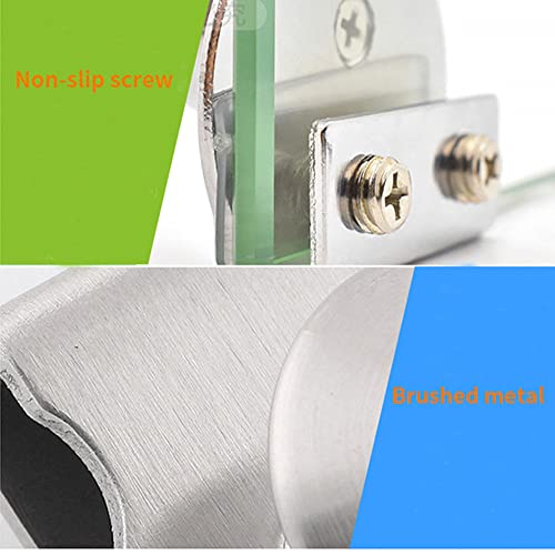 Heuskay 4 Pcs Glass Door Handle,Glass Clip Handle,Zinc Alloy No Drilling Door Clips Clamps Pulls Handles Knobs for 3-5mm Showcase Cabinets Drawer - Image 2