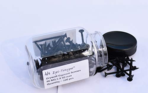 Image of Drywall Gypsum Black Screw Sharp Point Size #6 M3.5 X 50mm (Pack of 100 Pcs)