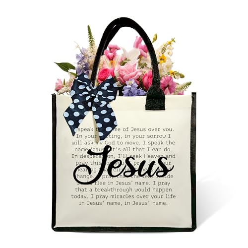 Christian Shoulder Beach Bag - Jesus Canvas Tote Bag Gifts - Main Image